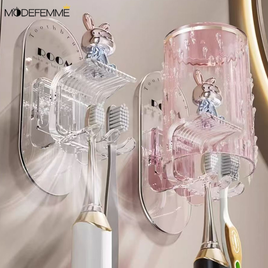 [H & L] Giá đỡ bàn chải đánh răng ABS + PS bền bỉ Phong cách hoạt hình, Đế chống trượt & Bề mặt dễ làm sạch, Dụng cụ sắp xếp phòng tắm nhỏ gọn để sử dụng tại nhà