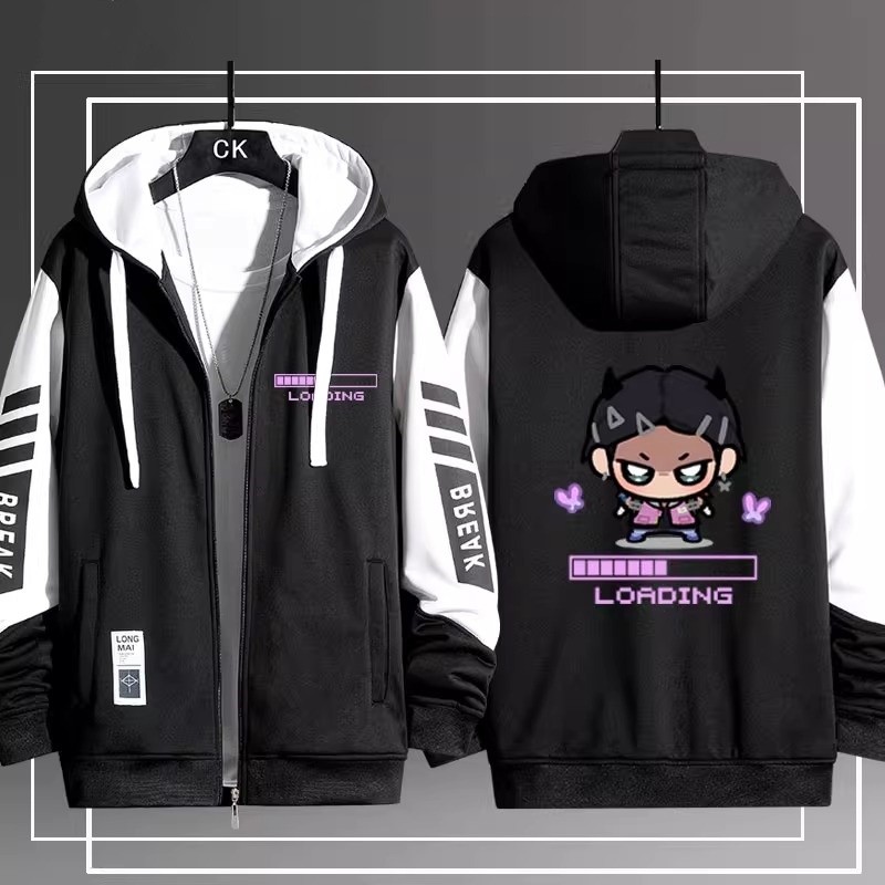 Áo sơ mi neon và áo khoác dây kéo phong cách anime cho Jett và Reyna - Phù hợp unisex