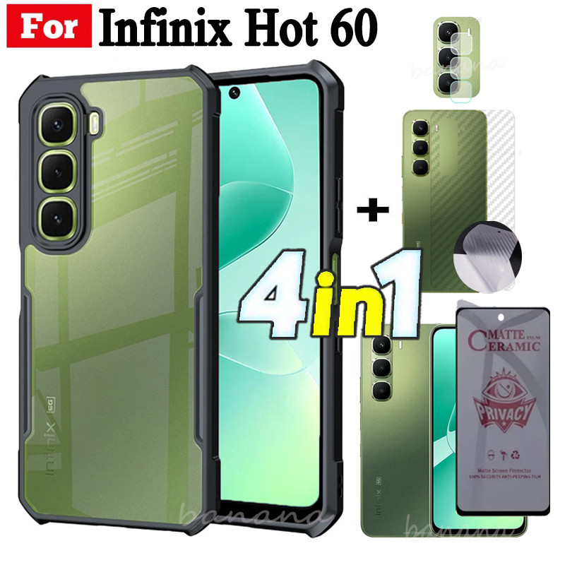 Ốp Điện Thoại Chống Sốc 4 Trong 1 Infinix Hot 60 Cho Infinix Hot 60i Bảo Vệ Toàn Diện Kính Cường Lực Bảo Vệ Màn Hình Và Phim Ống Kính Và Phim Mặt Sau
