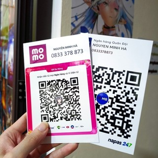 QR code in decal dán tường, dán kính, Mã Qr Code ngân hàng in theo yêu cầu, QR momo, sacombank, techcombank, MB...