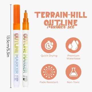 2026 Bút đánh dấu để làm nổi bật Bộ đánh dấu phác thảo Highlighter hai dòng Bút đánh dấu sơn kim loại cho bút giấy đen Long lanh Bút lưu niệm Đồ dùng 1 Bộ nhựa an toàn dễ sử dụng cho trẻ em