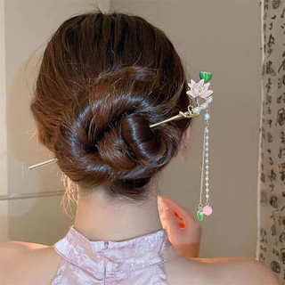 Cổ Lá Sen Kẹp Tóc Nữ Phong Cách Mới với Tua Rua