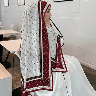 Khăn Choàng Dài Thanh Lịch In Hình, Polyester Thoáng Khí, Phù Hợp Mùa Xuân và Mùa Hạ