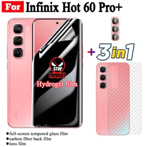 3 trong 1 Infinix Hot 60 Pro + Full Cover Soft Privacy Hydrogel Film Bảo vệ màn hình cho Infinix Hot 60 Pro Hot 60i Hot 50 Pro + Bảo vệ màn hình Kính ống kính máy ảnh