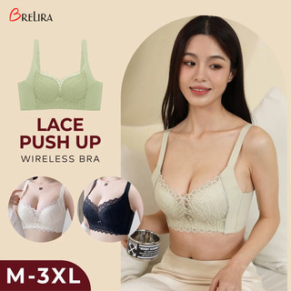 『 Brelira 』 Áo ngực nhỏ tập hợp Push Up Bra Ren Áo ngực không dây Chống chảy xệ Dây đeo có thể điều chỉnh Ultra-Soft Plus Size Full Cup Đồ lót