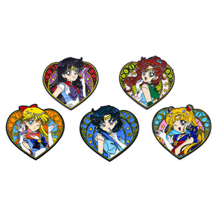 Thổ Cẩm Kim Loại Anime Nhật Bản Cho Túi / Áo Khoác Thủy Thủ Hướng Đạo Mặt Trăng & Thủy Tinh Trái Tim Pin