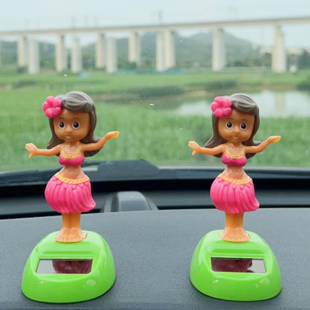 Bảng Điều Khiển Trang Trí Năng Lượng Mặt Trời Xoay Hawaii Cô Gái Xe Các Bức Tượng Nhỏ Chống Thấm Nước Ngộ nghĩnh Lắc Nhân Vật pomervn