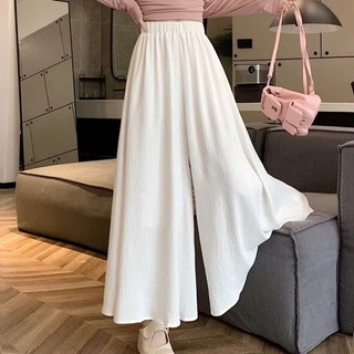 [Combo 2 quần váy] Quần ống rộng dài bigsize nữ chất đũi vân mây, Quần váy lửng cạp cao lưng chun tiện lợi mát mẻ