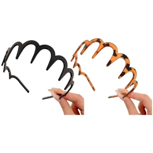 OXXGGKAO 2 Chiếc Băng Đô Có Răng Chống Trơn Trượt Sóng Nhựa Tóc Vòng Nữ Tóc Phụ Kiện Cho Lễ Hội Sự Kiện Đại