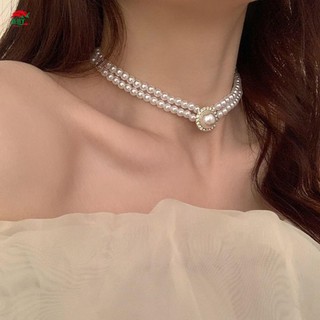 Bộ trang sức cô dâu ngọc trai gồm bông tai và vòng cổ dành cho đám cưới