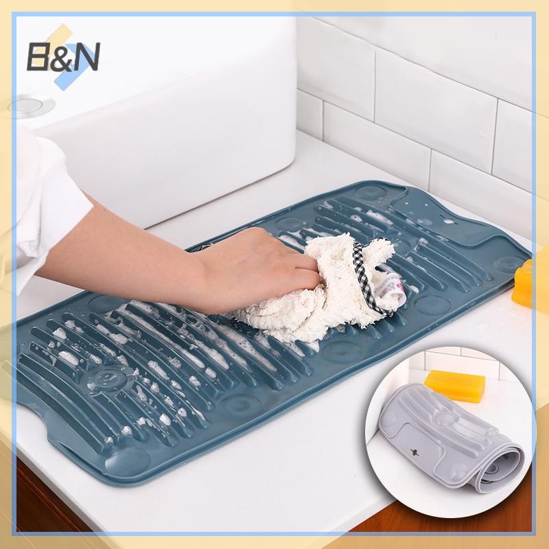 B & N Silicone Giặt Scrub Board – Bàn Giặt Di Động, Có Thể Gập Lại & Treo Được, Dụng Cụ Vệ Sinh Gia Đình Sáng Tạo Để Giặt.