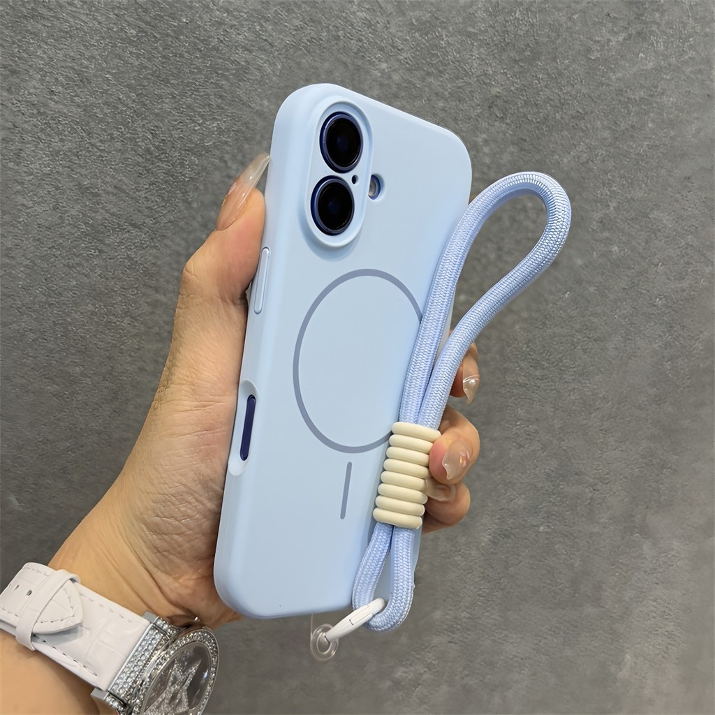 Ốp Lưng Mới Silicon Mềm Chống Vân Tay Mờ Cho iPhone 16 15 14 13 12 Pro Max Hồng Lanyar 15pro Sang Trọng 14pro Từ Tính Chống Sốc