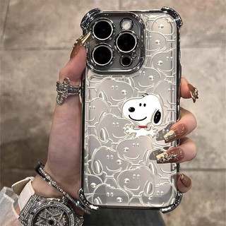 Ốp Điện Thoại Cho OPPO A78 A38 A18 A17 A16 A15 A15S A3 PRO A76 A96 A57 2022 A54 A58 A52 A72 A92 A53 A33 2020 Bao Túi Khí Dễ Thương Snoopy Rõ Ràng Hoạt Hình Mạ Mềm Mạ Điện
