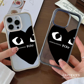 ibumpers Ốp Điện Thoại iPhone COMME des GARÇONS PLAY Ốp Điện Thoại Họa Tiết Trái Tim Đỏ Cho IPhone 11 12 13 14 15 16 Pro Max Ốp Lưng Acrylic Trong Suốt Viền Màu Tinh Khiết