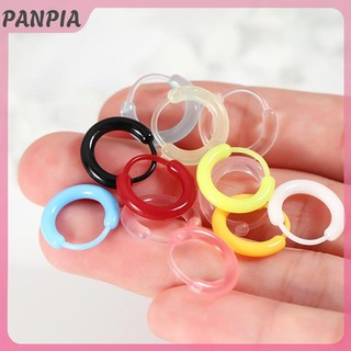 PANPIA-10 Chiếc Nhiều Màu Sắc Nhựa Vòng Bông Tai Dễ Thương Nhỏ Bông Tai Dành Cho Nữ Bé Gái Đơn Giản Đa Năng Khóa Tai Phụ Kiện Trang Sức Quà Tặng