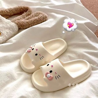 Dép Mùa Hè Nữ Chống Trơn Trượt Hoạt Hình Kitty Dễ Thương Trong Nhà Influencer ins Dép Nhà Ký Túc Xá Ngoài Trời Mặc Mềm Mại