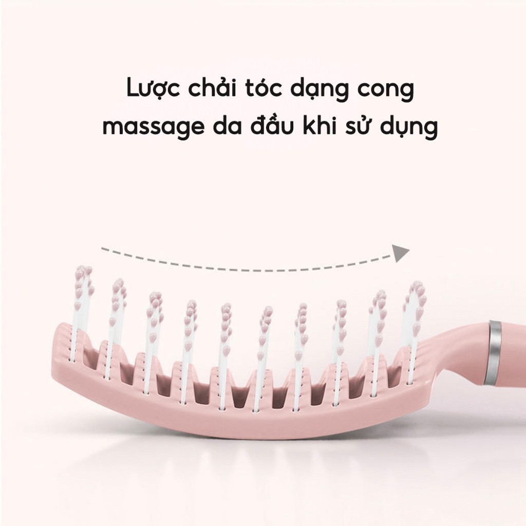 Lược Chải Tóc Đệm Khí Mát Xa Da Đầu Tạo Kiểu Tóc Xoăn Dài Đặc Biệt Cho Nữ Tiện Lợi Massage