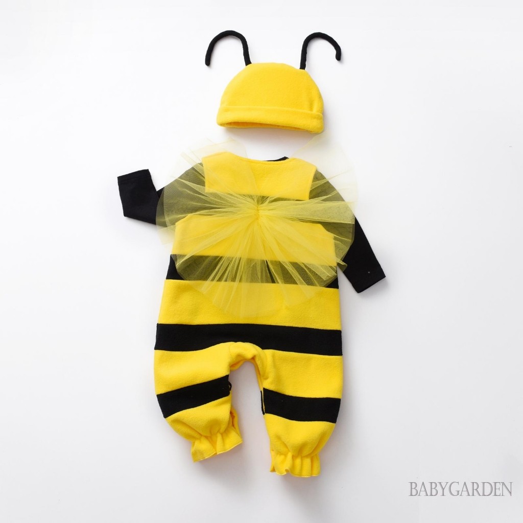 Trang phục hóa trang động vật Hallowee cho bé trai và bé gái Bee / Ladybug Áo dài tay + Quần yếm in hình + Trang phục mũ 3 chiếc