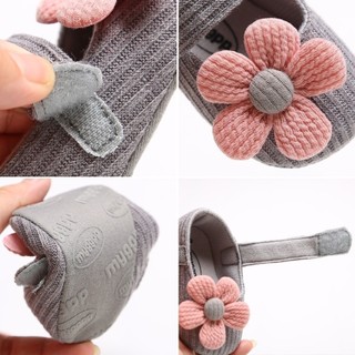 FILL Giày Cotton Cho Bé, Giày Công Chúa Nơ Hoa, Mềm Mại Chống Trơn Trượt Trẻ Sơ Sinh Prewalkers 0-18M