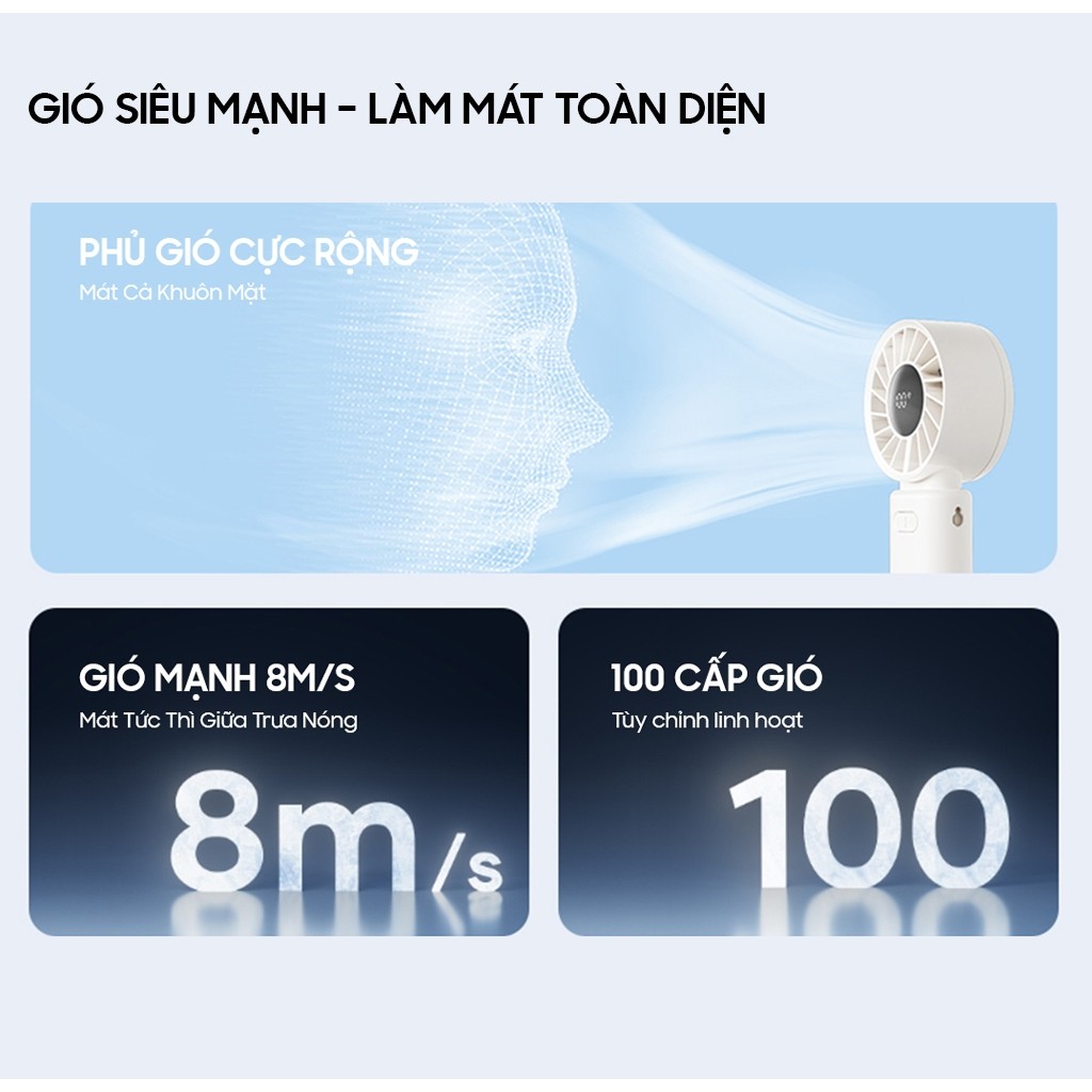 Quạt Mini cầm tay gấp gọn OLLIE FAN-ENGINE Z | Hàng Chính Hãng