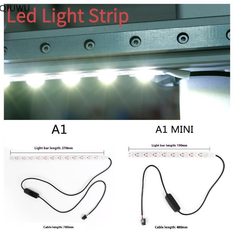 QIUWU Nâng cấp Dải đèn Led cho Bambu Lab A1 / A1mini Ra95 Đèn lấp đầy 24V Ánh sáng trắng siêu sáng cho phụ kiện máy in 3D Bambulab.