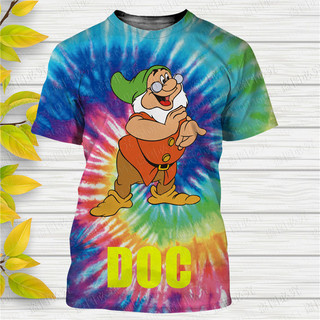Bạch Tuyết Và Bảy Chú Lùn tie-dye In 3D Disney Áo Nam Nữ Phong Cách Thường Ngày Mùa Hè Dạo Phố Tee Áo