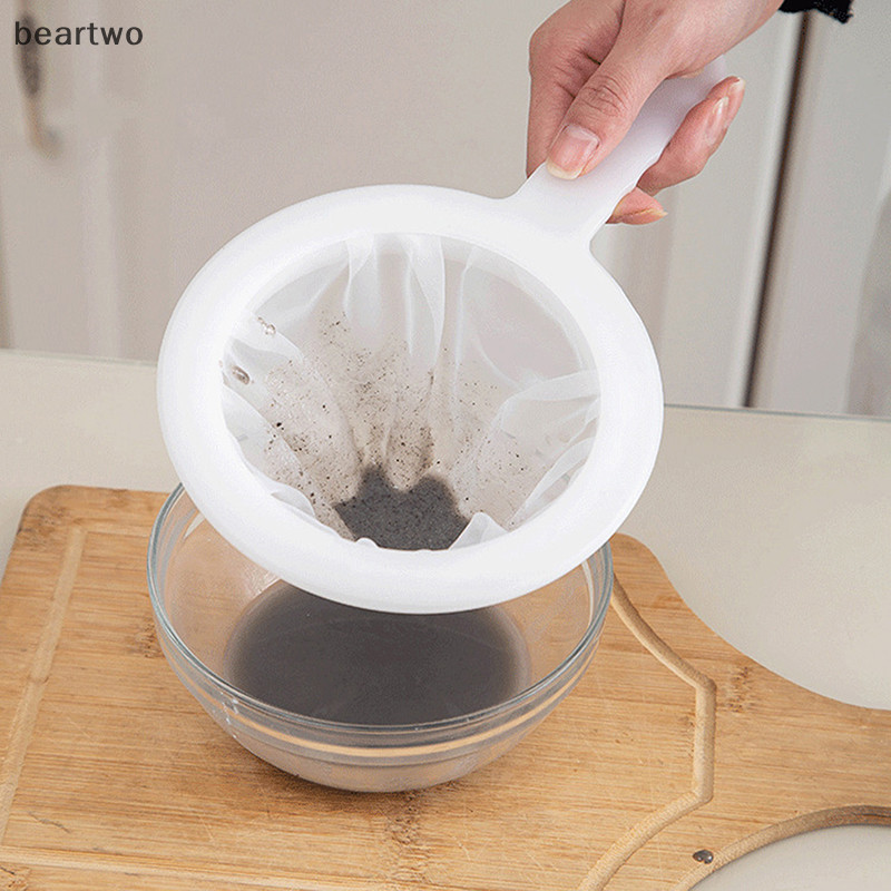 < Beartwo > 100 / 120 / 200 / 300 / 400 Lưới Nylon Có Thể Giặt Siêu Mịn Lưới Lọc Thìa Sàng Sữa Đậu nành Nước ép Cà phê Trà Lọc Đẹp