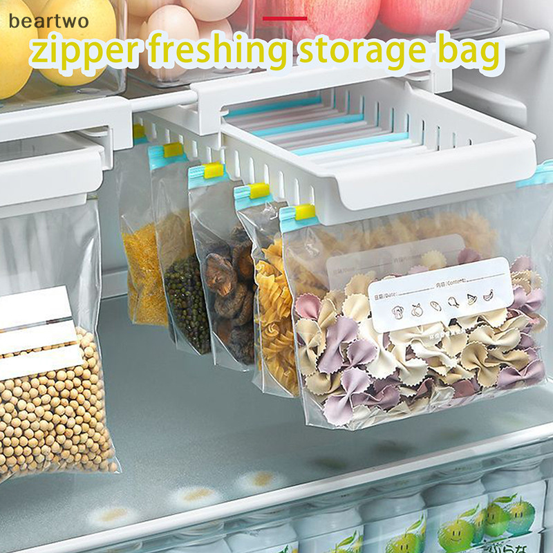 < Beartwo > Túi Bảo Quản Thực Phẩm Silicon Chống Rò Rỉ Có Thể Tái Sử Dụng Đứng Lên Zip Đóng Túi Cốc Túi Tươi Túi Bảo Quản Thực Phẩm Tủ Lạnh Tươi Quấn Đẹp