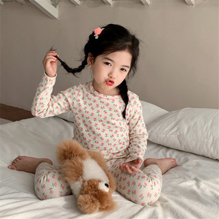 (1-8Y) Đức Nhung Trẻ Em Homewear Thời Trang Bé Gái Dễ Thương Thu Đông Phong Cách Mới Bộ Đồ Ngủ Trẻ Em Bộ Đồ Ngủ Ấm Áp Bộ Hai Mảnh