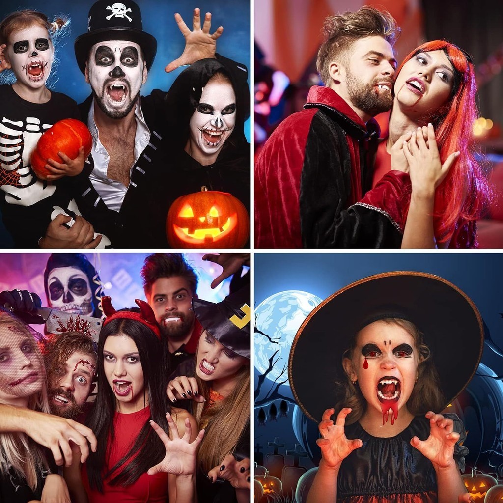 Trang trí Halloween Ma cà rồng Răng nanh Răng giả Đạo cụ Halloween Cosplay Đạo cụ Giả Fangs Đạo cụ