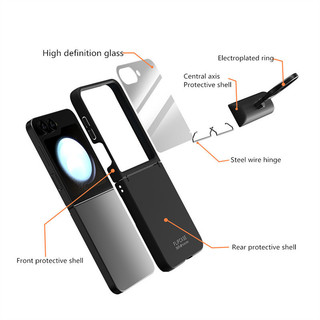 Dành Cho Samsung Galaxy Z Flip 6 Z Flip 5 Vỏ Sang Trọng Nhiều Màu Sắc Thân Thiện Với Da Mờ Gấp Bản Lề Vòng Giá Đỡ Có Gương Phim Chống Sốc Bìa Cứng