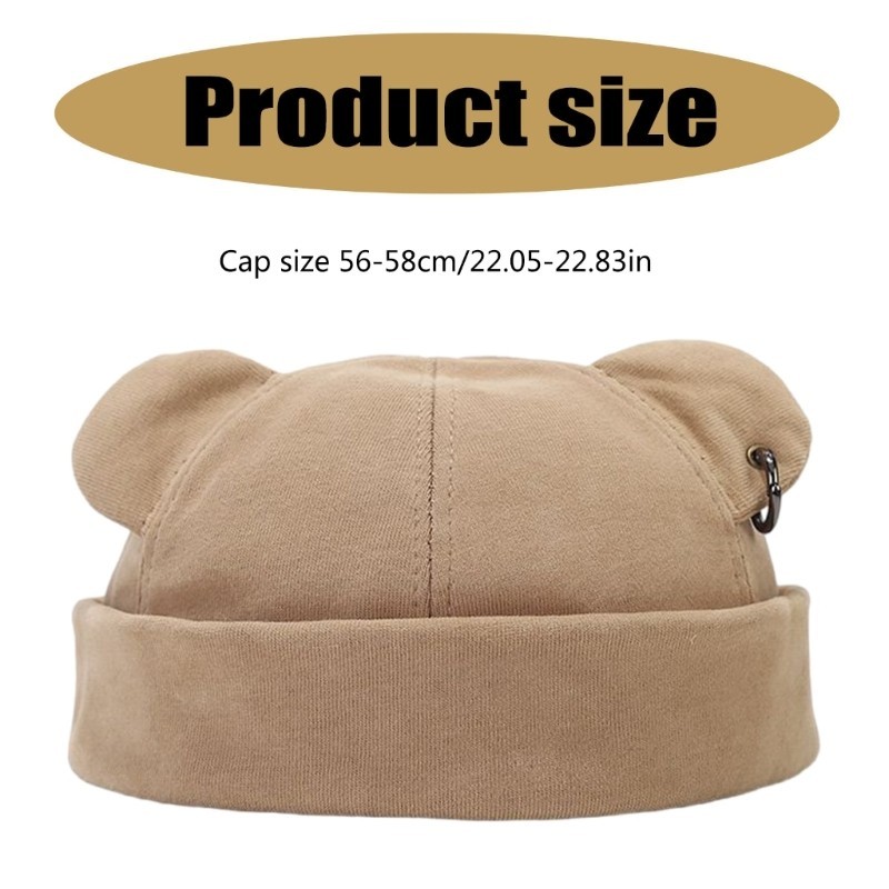Fl Mềm Mũ Mùa Đông Có Tai Gấu Unisex Thời Trang Beanies Mũ Đầu Lâu Bắt Mắt