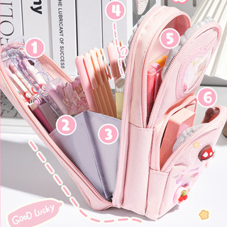 Hoạt Hình Túi Đựng Bút Chì Dễ Thương Hộp Đựng Bé Gái Dung Tích Lớn Ba Lớp Học Sinh Schoolbags Hoạt Hình Văn Phòng Phẩm
