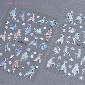 Nhãn dán móng tay đuôi cá Dreamy Long lanh Chất kết dính tăng cường lập thể giống như thật DIY Nail Art Người đam mê [làm đẹp]