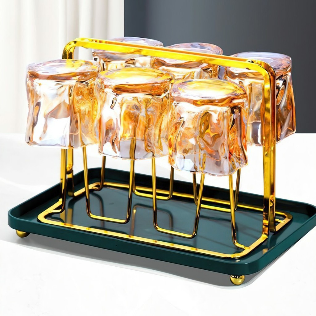 Cốc thủy tinh decor uống nước sáng tạo cốc xoắn, ly thuỷ tinh uống whisky cao cấp  FE123