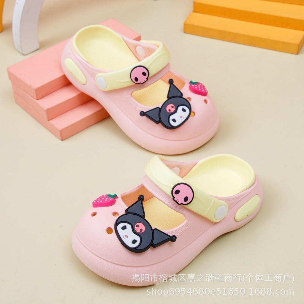 sục đính sticker Kuromi đáng yêu cho bé  EVA nhẹ êm chân mẫu mới QCCC có quai tùy chỉnh thời trang trẻ em A063