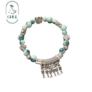 G GHGl Sẵn Sàng Mới Phong Cách Trung Hoa Jingdezhen Vòng Tay Gốm Phong Cách Dân Tộc Tua Cá Nhỏ Phong Cách Cổ Đại Văn Học Phù Hợp Với Vòng Tay Nữ Retro Phụ Kiện