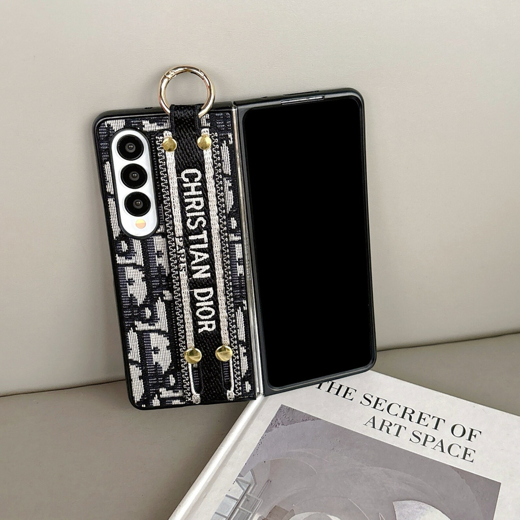 Dành Cho Samsung Galaxy Z Fold 7 6 5 4 3 2 Phong Cách Retro Cổ Điển Thêu Độc Đáo Thủ Công Ốp Lưng Điện Thoại Cho Galaxy Z Fold7 Dây Đeo Tay Sang Trọng Có Vỏ Bảo Vệ Chống Sốc