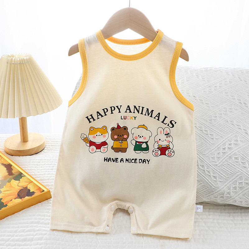 Quần áo mùa hè Cotton nguyên chất dành cho trẻ em Phiên bản Hàn Quốc Bé trai Trẻ em Áo Vest mỏng bé gái # * GOID