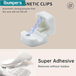 Ibumpers 6 Kẹp cáp từ tính Bàn & Dây treo tường Quản lý giá đỡ dây