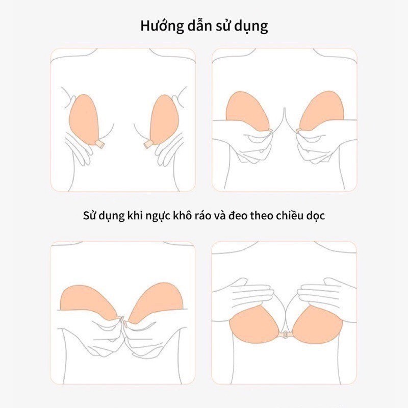 Áo dán nâng ngực Silicone Siêu Mỏng Tàng Hình , Miếng dán ngực cài trước tạo khe hình Xoài DN04-1