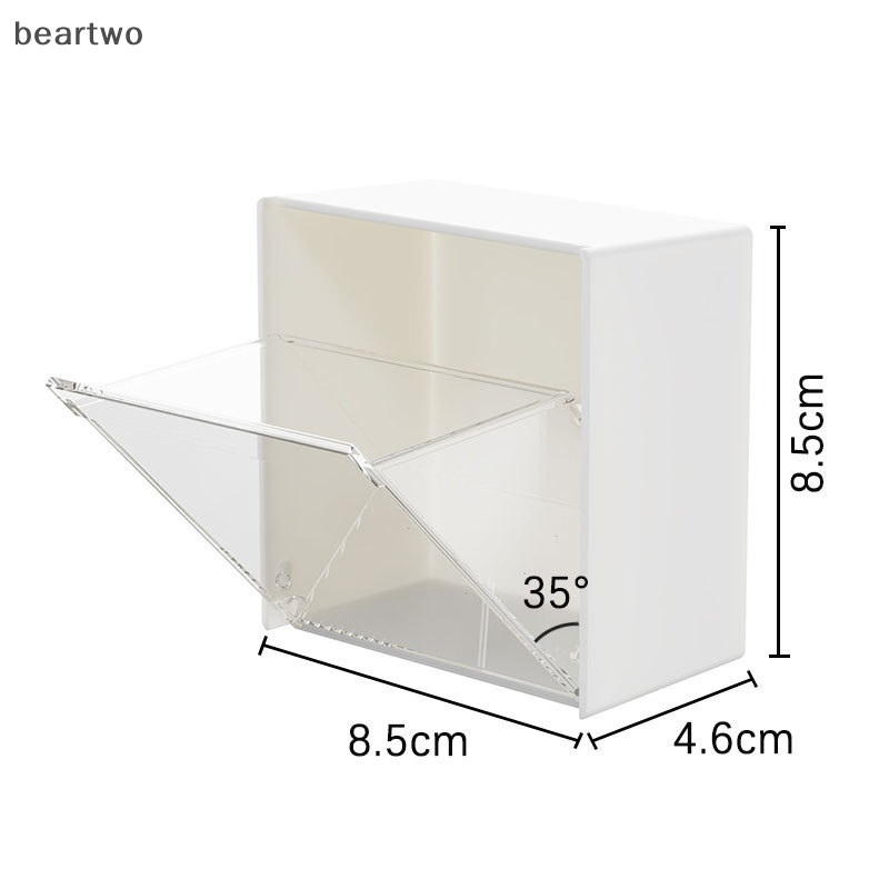 < Beartwo > 1 / 2 Chiếc Treo Tường Hộp Bảo Quản Dính Nhỏ Trang Sức Hộp Đựng Nhựa Chống Bụi Phòng Tắm Tổ Chức Cho Khăn Bông Trang Điểm Đẹp