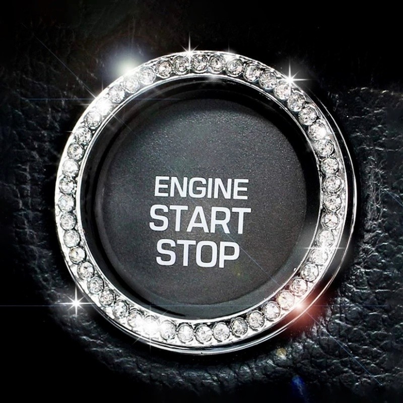 Caruniversal Car Nút khởi động một phím Vòng tròn trang trí đính kim cương / Vòng tròn kim cương nội thất ô tô