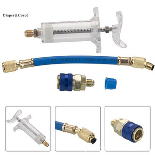 Diaper & CORED Car A / C Oil / Dye Injector 30Ml 1Oz Với Bộ Chuyển Đổi Khớp Nối Nhanh Mặt Thấp 1 / 4 Điều Hòa Không Khí Ô Tô Dầu Tiêm YTH