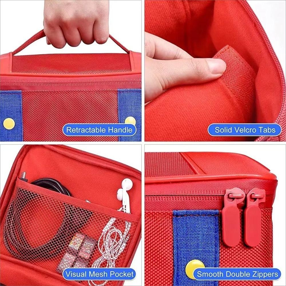 Túi lưu trữ JESSLILY, Bảo vệ mang theo di động bằng Nylon, Phụ kiện trò chơi chống sốc dung lượng lớn cho Switch OLED
