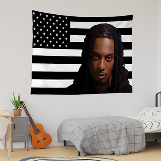Playboi Carti Đen Cờ Mỹ Nền Một Mặt In Polyester Tấm Thảm Nhà Trang Trí Tường Quà Tặng Sinh Nhật