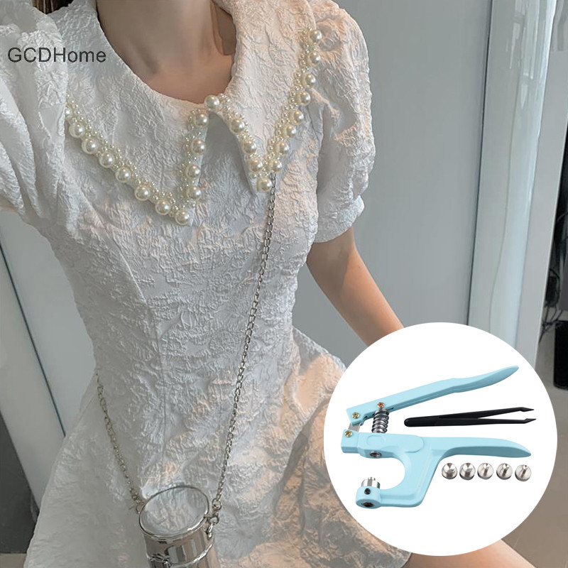 Gcdhome Ngọc Trai Setg Dụng Cụ Máy 5 Kích Cỡ Hạt Nhựa Ngọc Trai Vải Hướng Dẫn Cố Định Sử Dụng Báo Chí Cho DIY May Phụ Kiện HOT