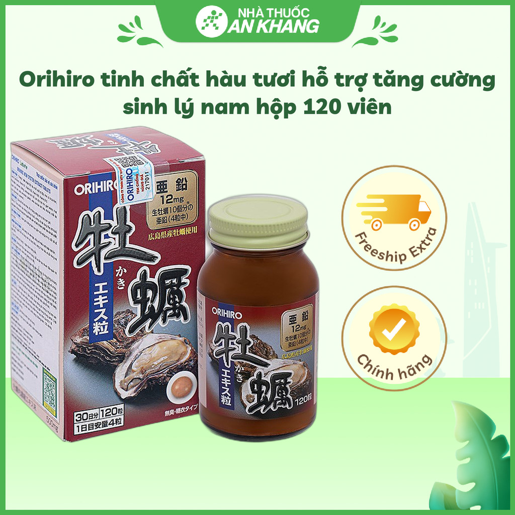 Orihiro tinh chất hàu tươi hỗ trợ tăng cường sinh lý nam hộp 120 viên