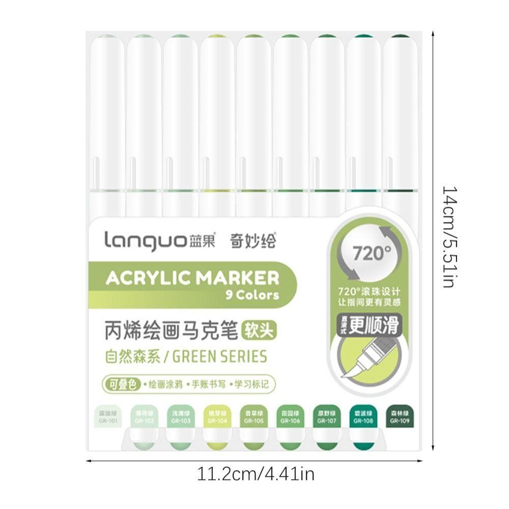 Bút acrylic nghệ thuật CHEESELY, 9 màu chất lượng cao, bút nỉ đầu thẳng, bút dạ đánh dấu học tập