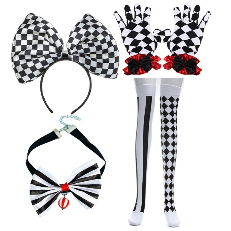 Sela Chú Hề Trang Phục Bộ Trang Phục Chú Hề Đầu Cổ Găng Tay Quần Và Váy Cho Nữ Halloween Giáng Sinh Cosplay